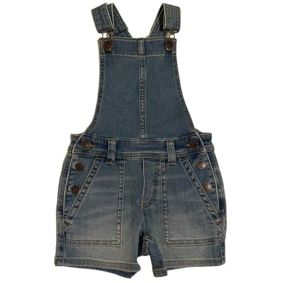 NWT Crewcuts Girls Denim Shortalls Size 4 - Picture 1 of 7